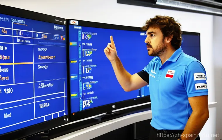 페르난도 알론소와 F1 경력 - A dynamic, high-action shot of Fernando Alonso, helmet on with the visor slightly raised, his intens...