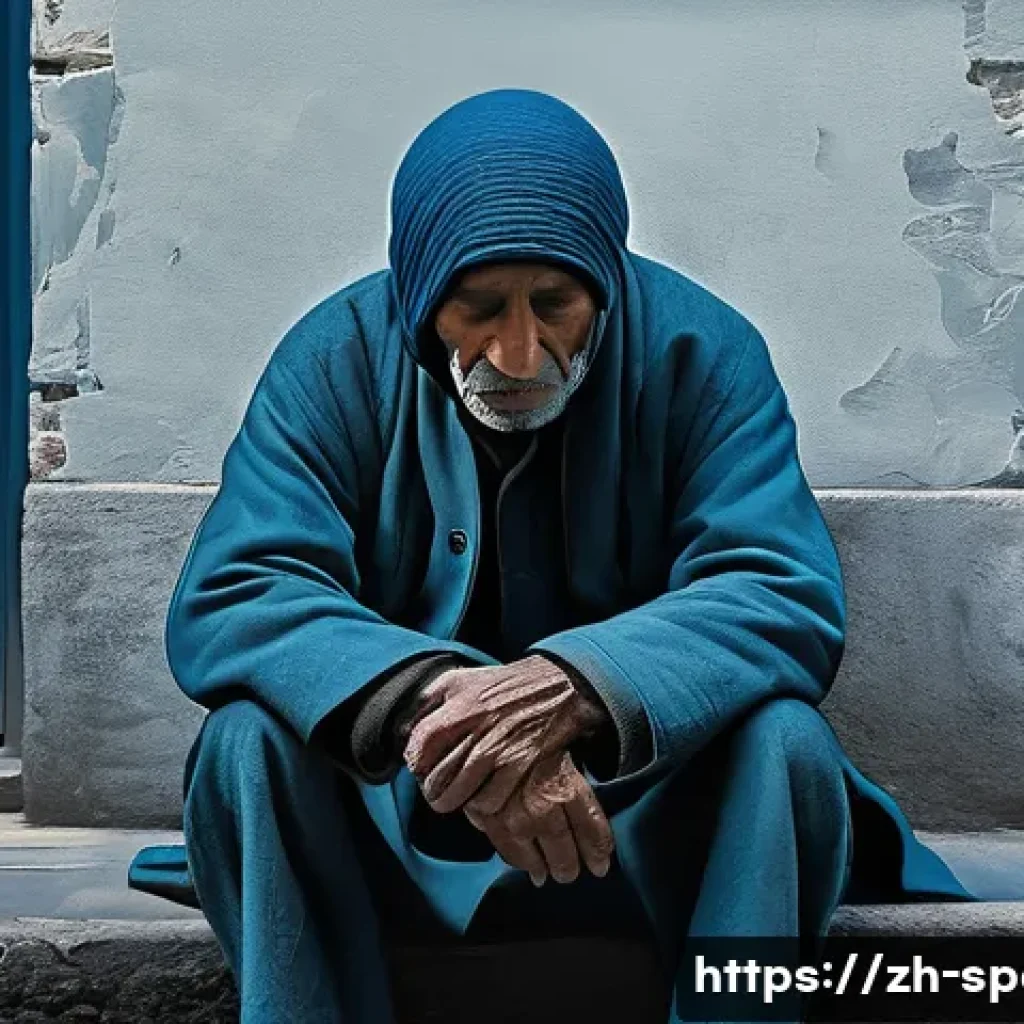 파블로 피카소 생애와 작품 - A melancholic blue-hued painting inspired by Picasso’s Blue Period, featuring a solitary, somber fig...